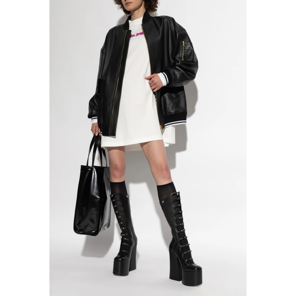 Palm Angels Jurk met Logo White Dames