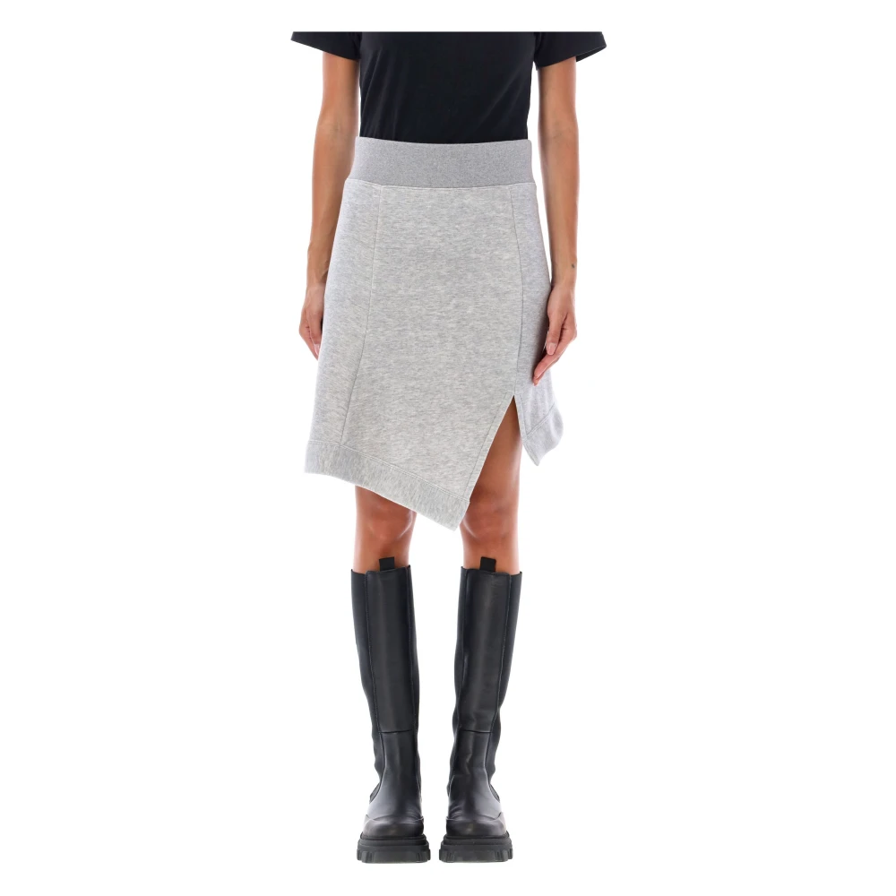 Sacai Grijze Midi Rok Sponge Fleece Gray Dames