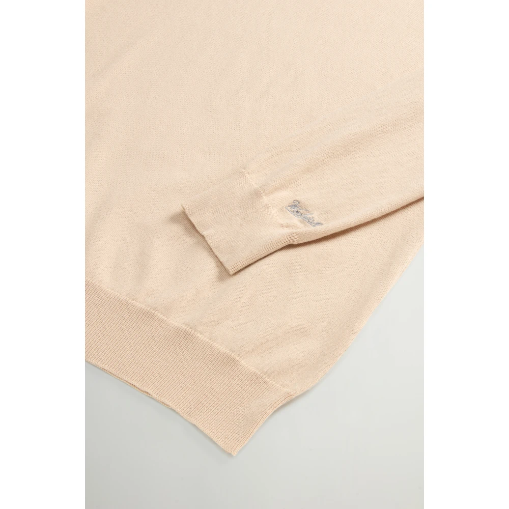 Woolrich Katoenen Crewneck Jersey Sweater Beige Heren