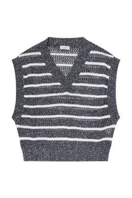 paillettes-col-en-v-sans-manches-pull-en-lin