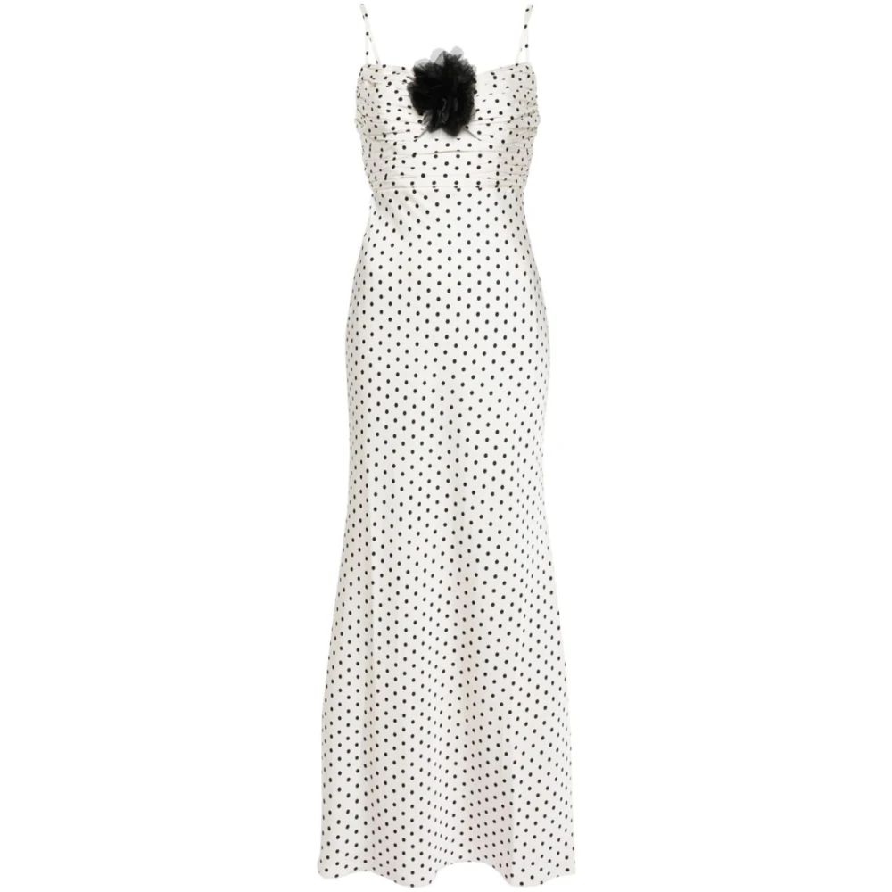 Self Portrait Polka Dot Jurk Wit Zwart White Dames