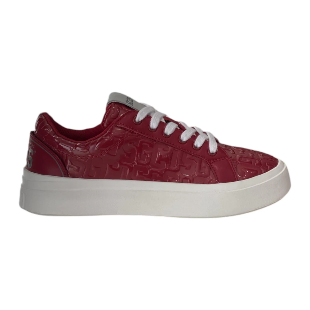 Gcds Men's Red Sneakers, 6 Uk, Bordeaux Low Top Trainers