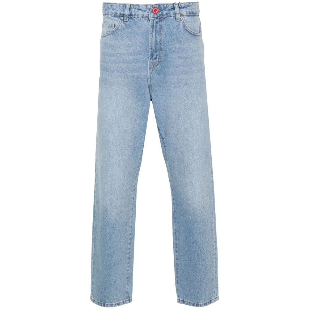 Vision OF Super Jeans met vlamprint en rechte pijpen Blue Heren