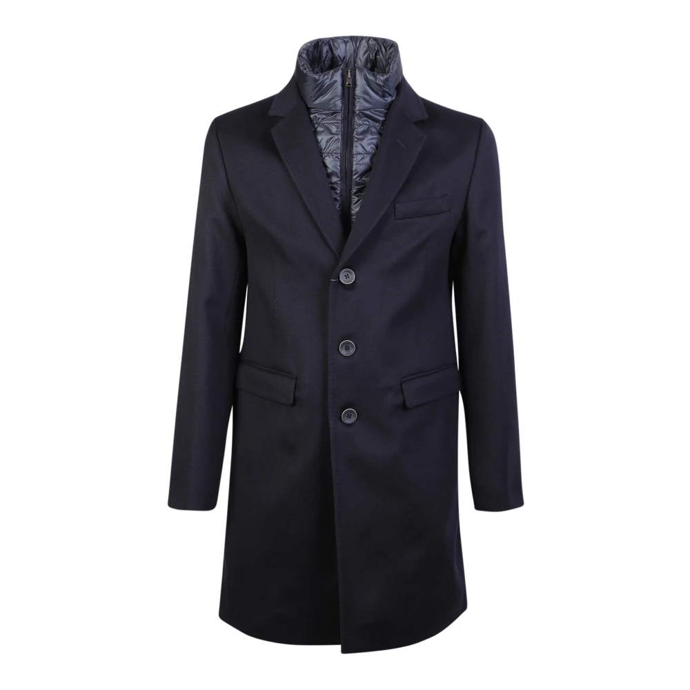 Herno Mannelijk Blauw Afneembare Bib Coat