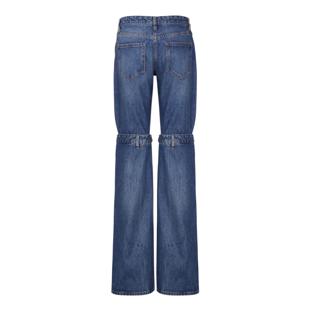 Coperni Blauwe Denim Jeans Rits Knoopsluiting Blue Dames