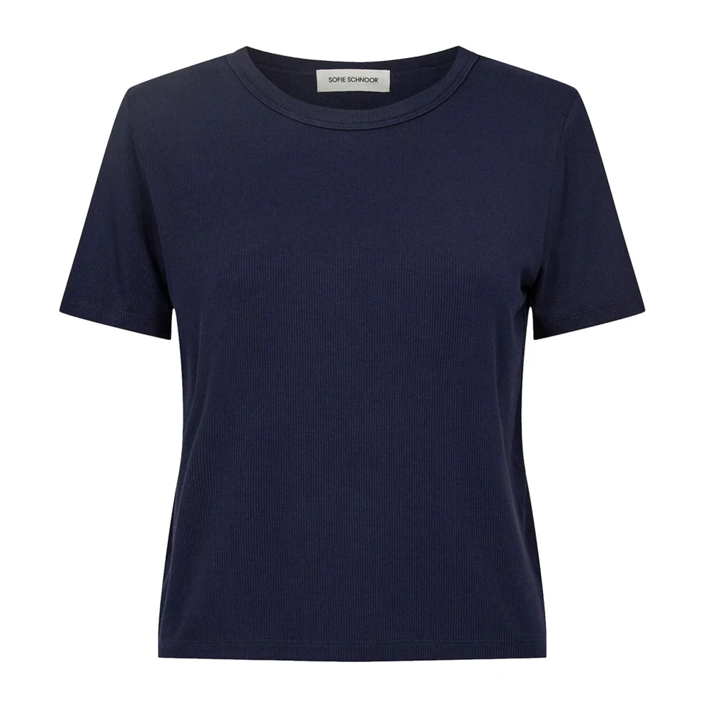 Sofie Schnoor Blue T-Shirts, Female, M, Navy T-Shirt With Short Sleeves