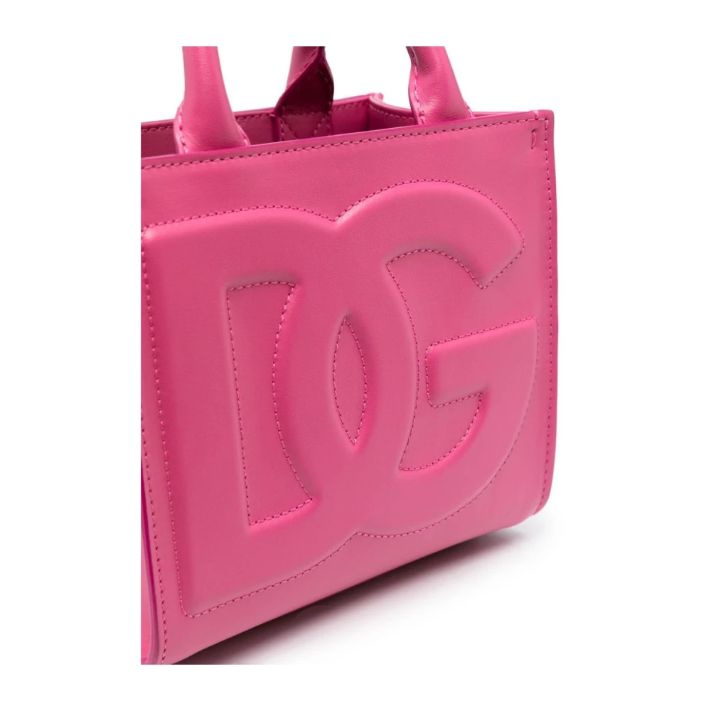 Dolce & Gabbana Glicine Leren Handtas Pink Dames
