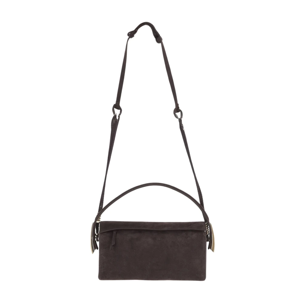 Benedetta Bruzziches Women's Brown Shoulder Bags, One Size, Suede Top Handle Shoulder Bag