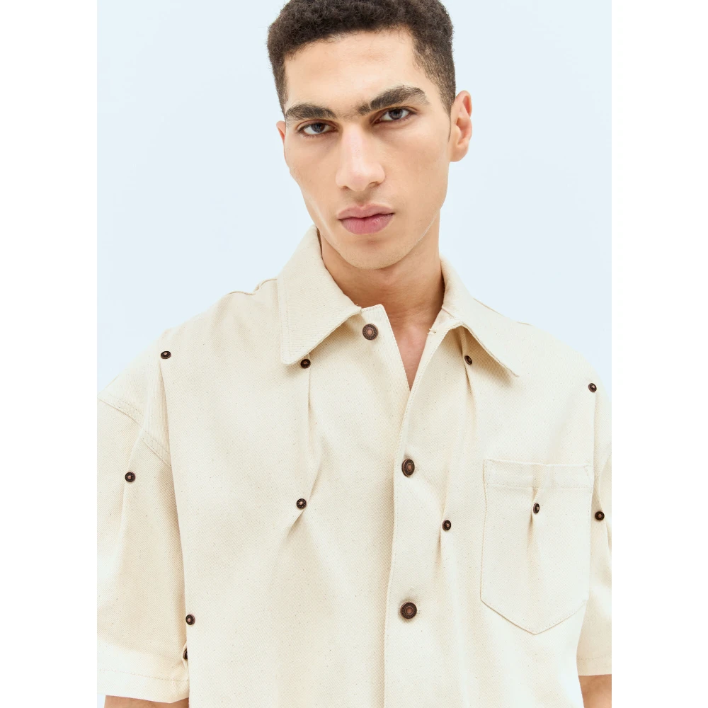 Kusikohc Rivet Denim Shirt Beige Heren
