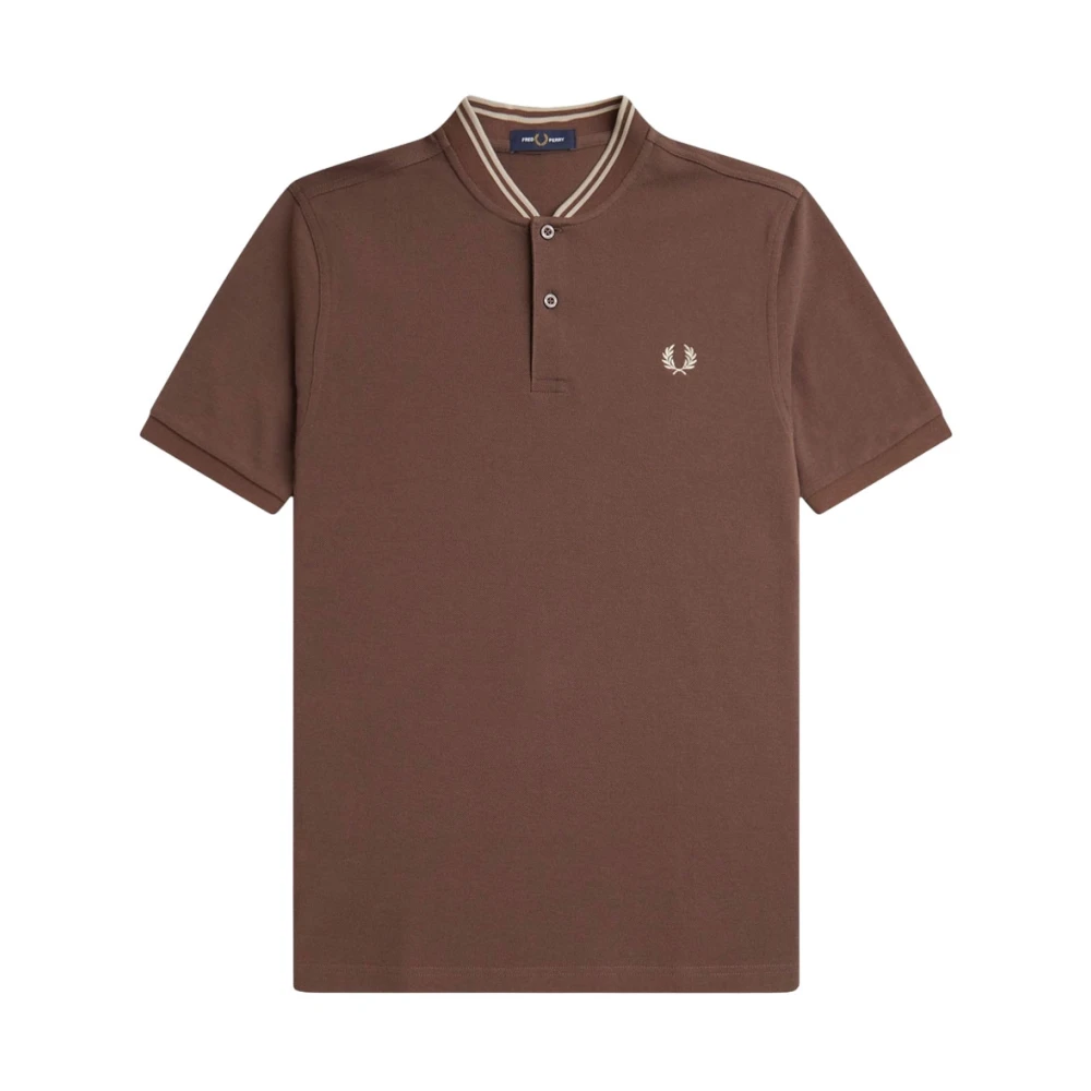 Fred Perry Bruine Polo Katoen Piqué Klassieke Pasvorm Brown Heren