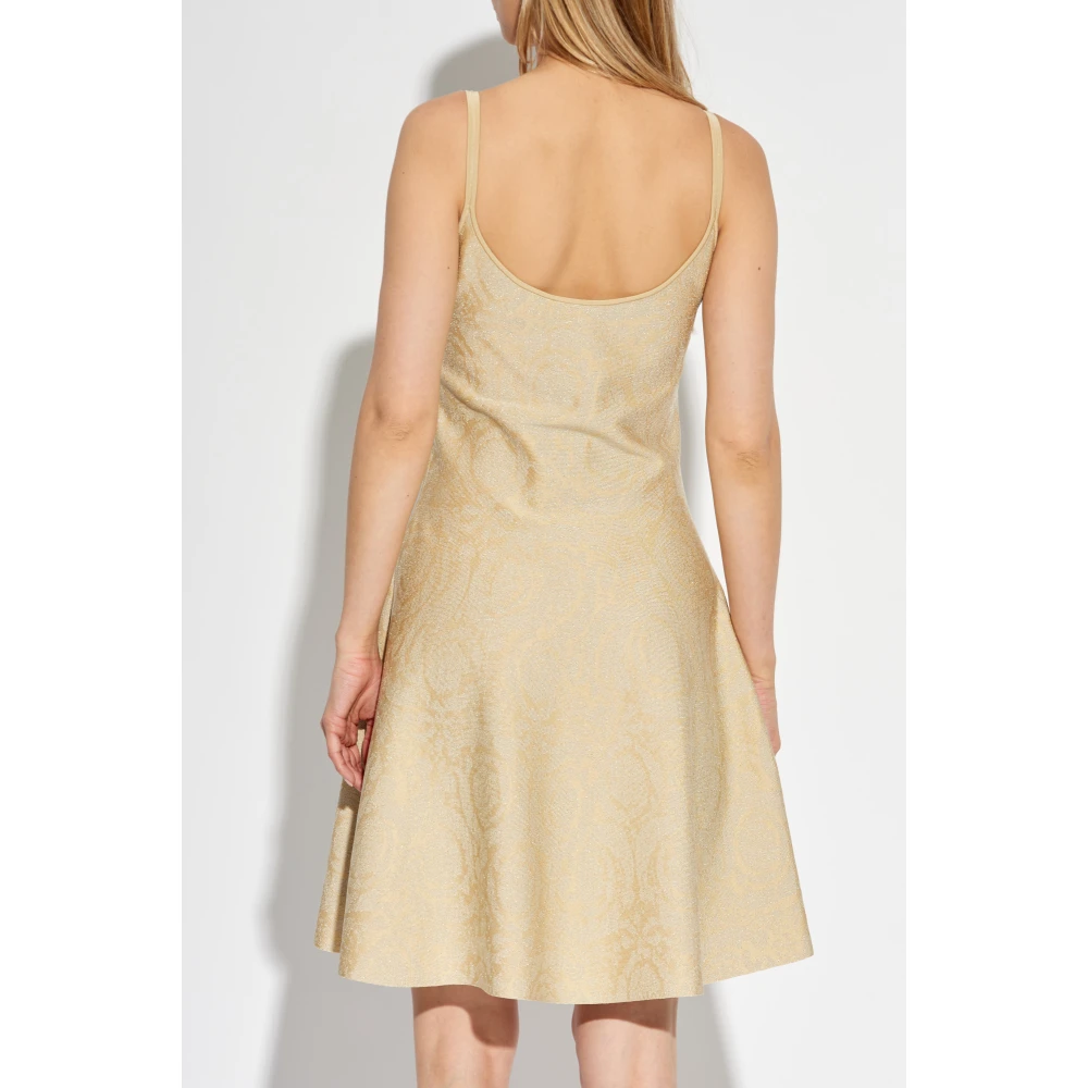 Versace Jurk met bandjes Beige Dames