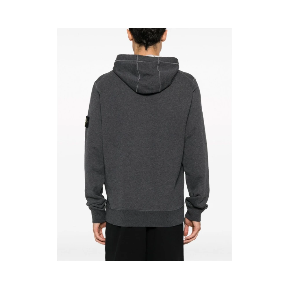 Stone Island Hoodie van geborsteld katoen fleece Gray Heren