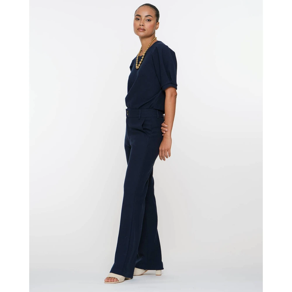 Geisha Korte Mouw Top Comfortabel Blue Dames