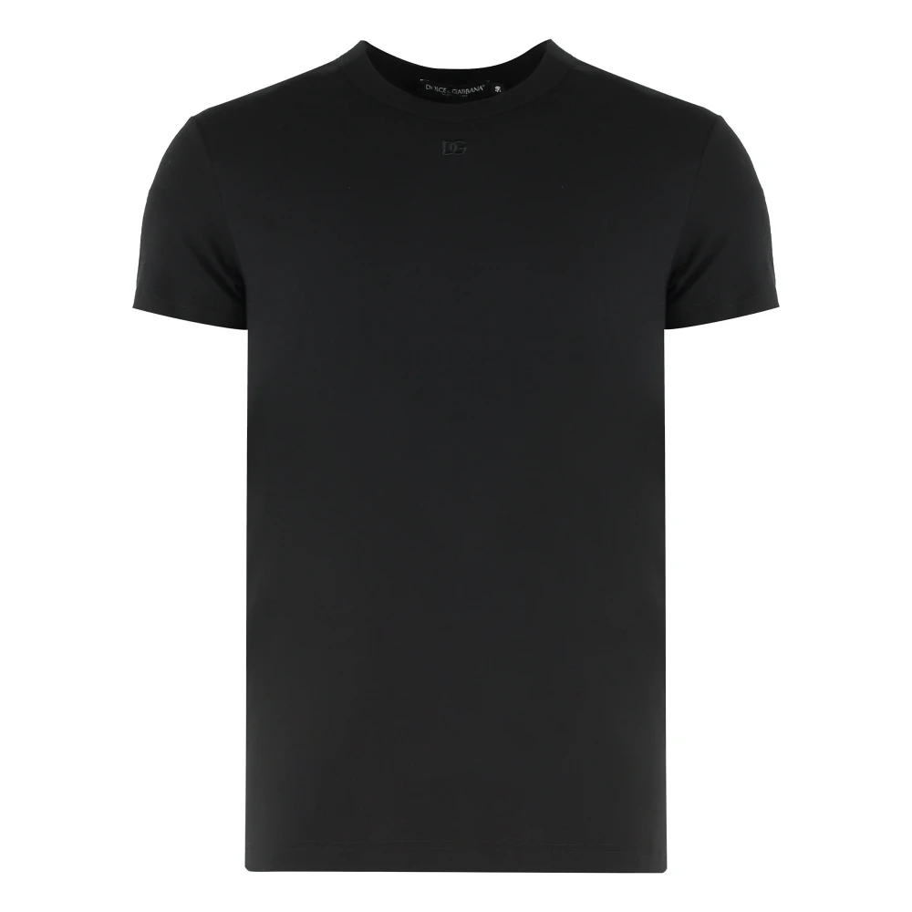 Dolce & Gabbana Men's Black T-Shirts, M, Cotton Crew-Neck T-Shirt