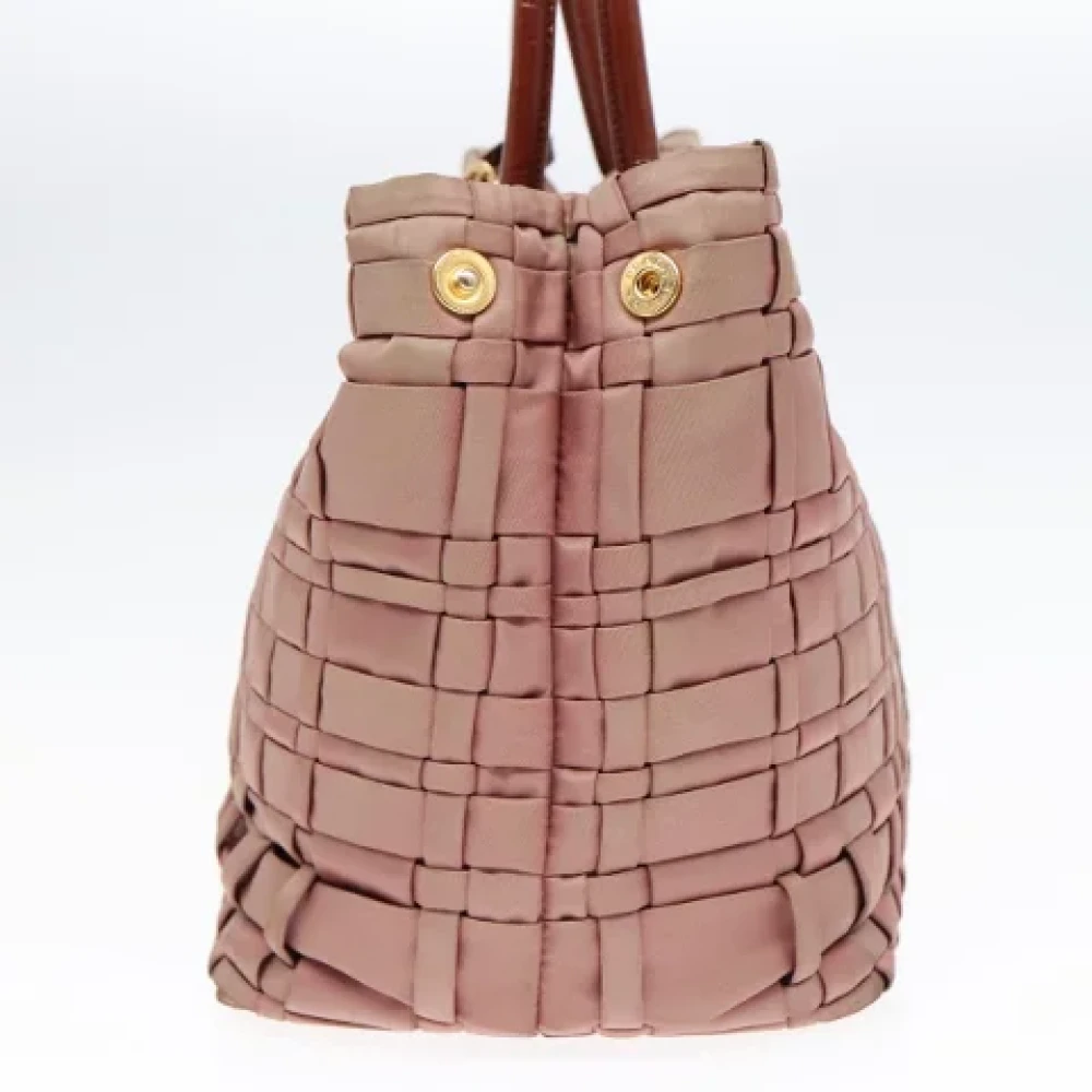 Prada Vintage Pre-owned Nylon handbags Brown Dames