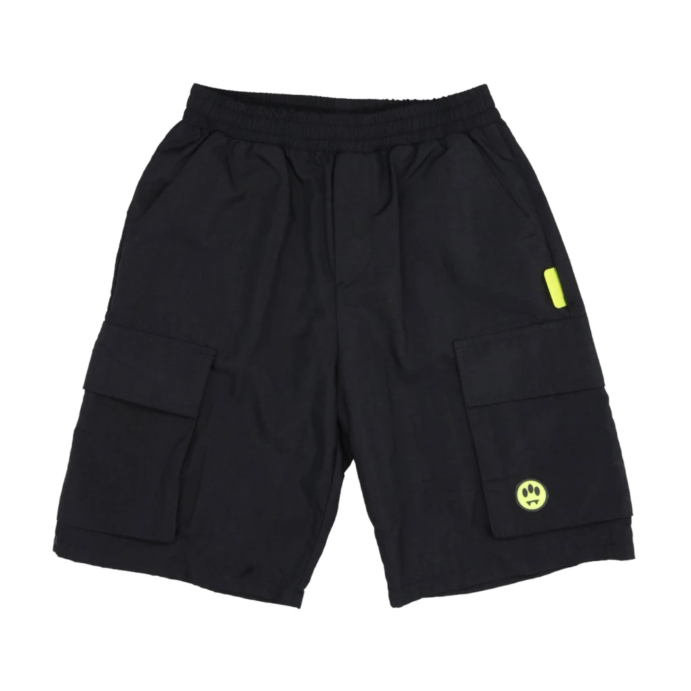 Barrow Mannelijk Zwart Nylon Shorts Met Elastische Tailleband