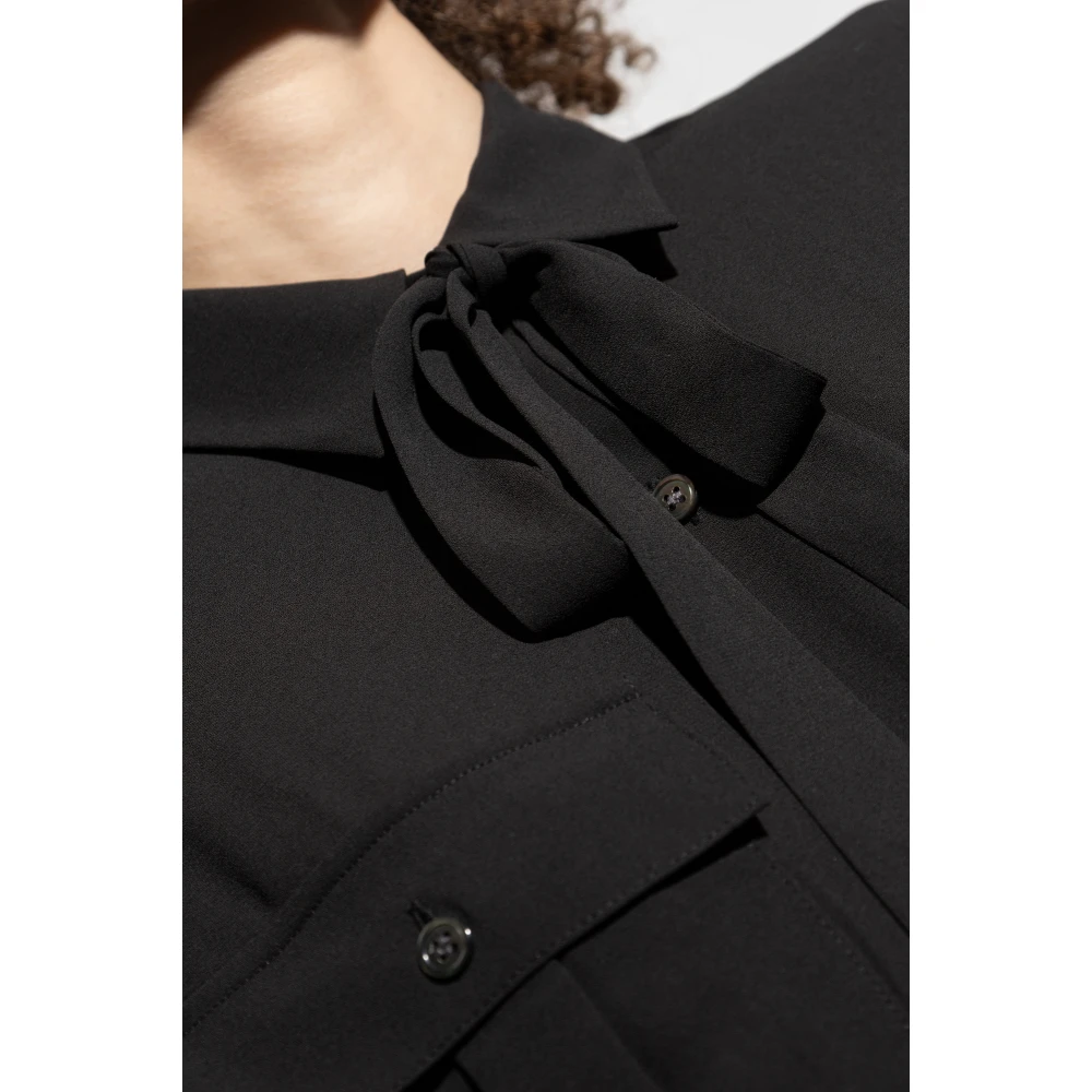 Theory Jurk met geplooide zoom Black Dames