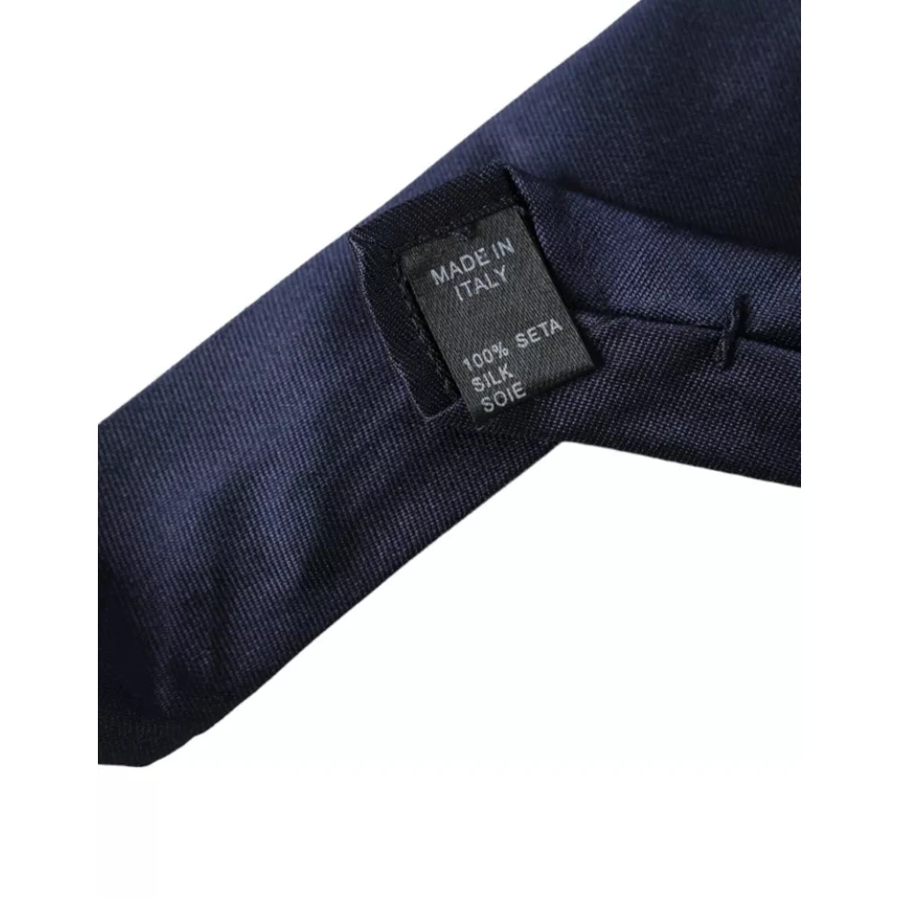 Dolce & Gabbana Donkerblauwe zijden stropdas met verstelbare lengte Blue Heren
