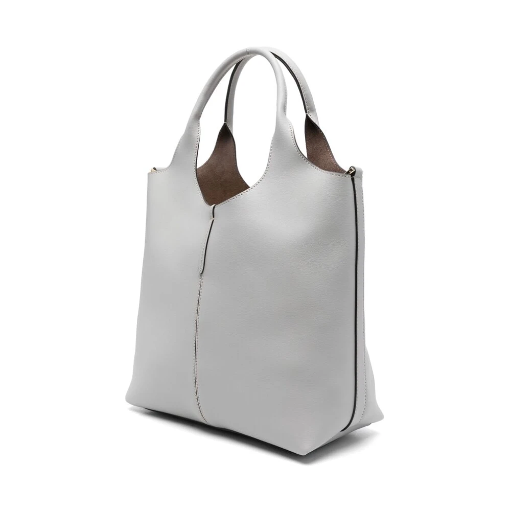TOD'S Lichtgrijze Handtas met Kreeftklauw Gray Dames