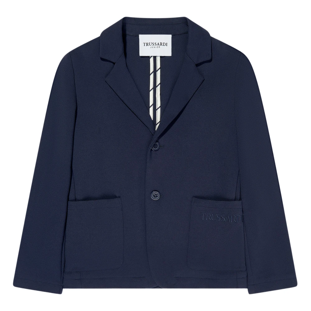 Trussardi Boys Blue Brev Blazer - Kids Occasion Wear - 16 Y - Kids