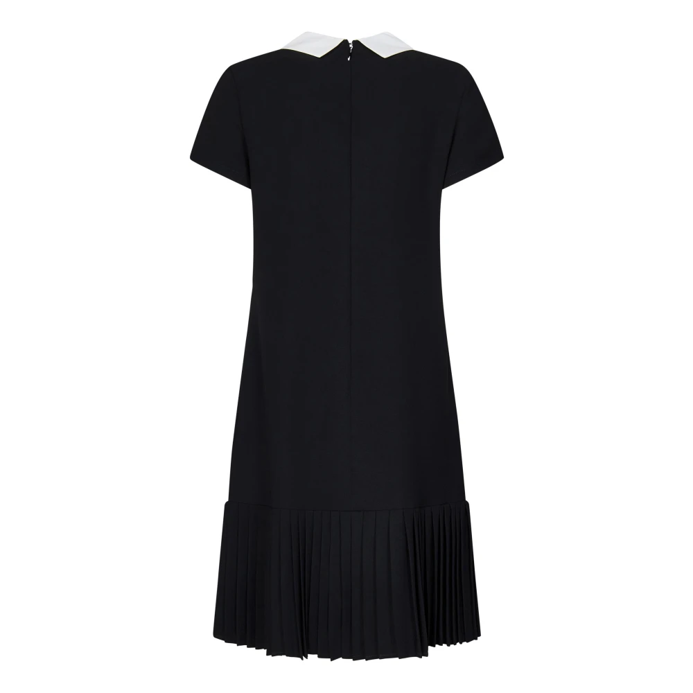 N21 Zwarte Crepe Jurk met Afneembare Kraag Black Dames