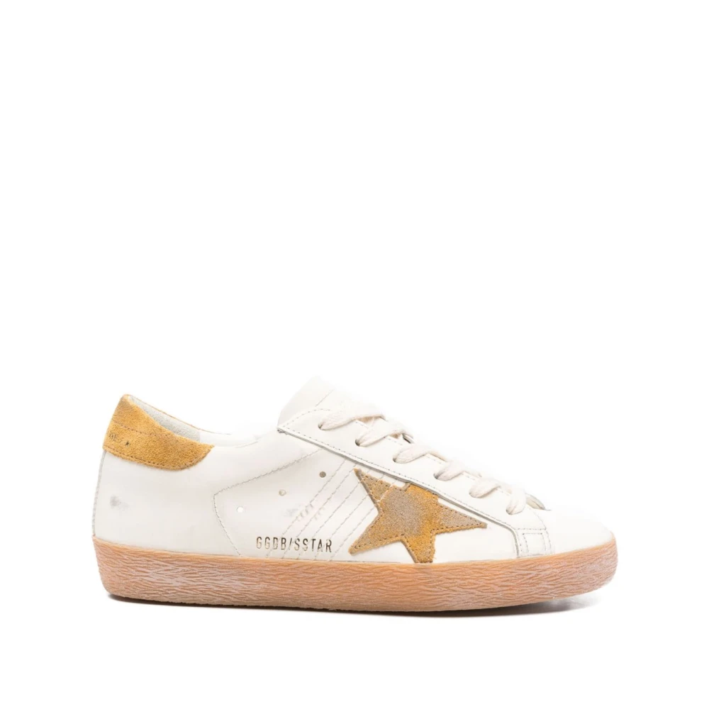 Golden Goose Oker Sneakers met Witte Ster Patch Dames Schoenen