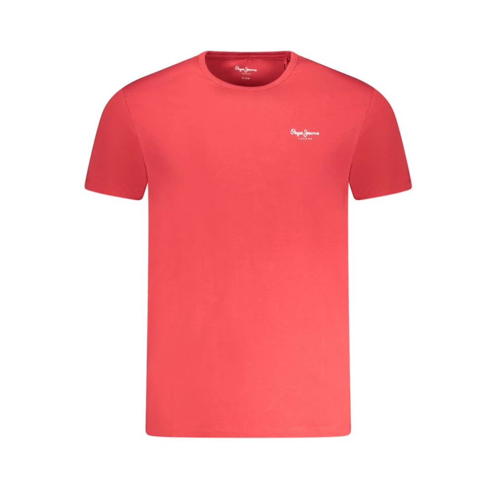 Pepe Jeans Men's Red T-Shirts, Xl, Bold Print Crew Neck T-Shirt