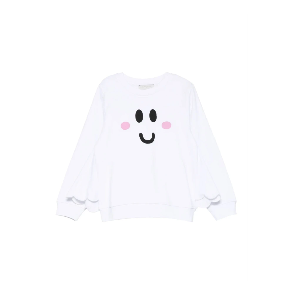Stella Mccartney Kids Sweatshirts, Unisex, 3 Y, Smiley Face Sweatshirt White