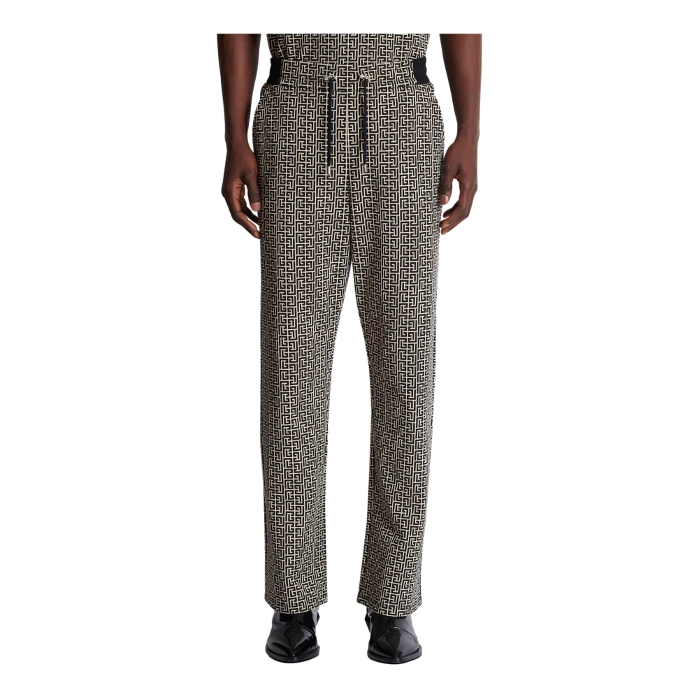 Balmain PB Labyrinth Jacquard Joggers Black Heren