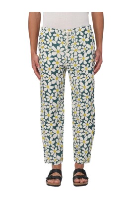 daisy-print-linen-pants