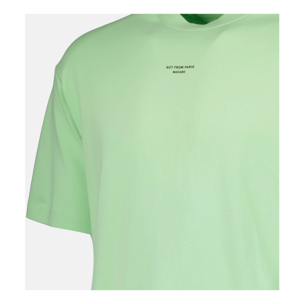 Drole de Monsieur Klassieke Slogan T-shirt Lente-Zomer 2025 Green Heren