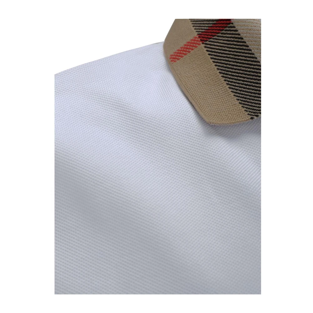 Burberry Klassieke Polo Shirt met Ruitpatroon White Heren