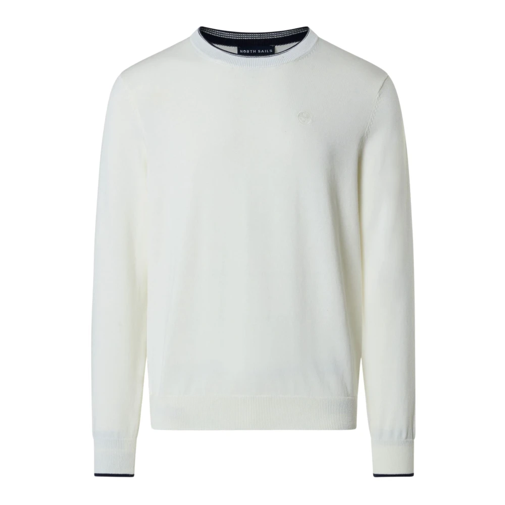 North Sails White Maglia Girocollo Logo Finezza 12 - Male - Round-Neck Knitwear - Xl - Knitwear
