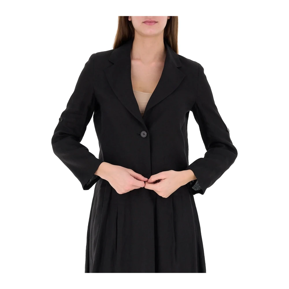 Emme Di Marella Vrouw Zwart Jassen Dames, L, Linnen, Papiro Jacket