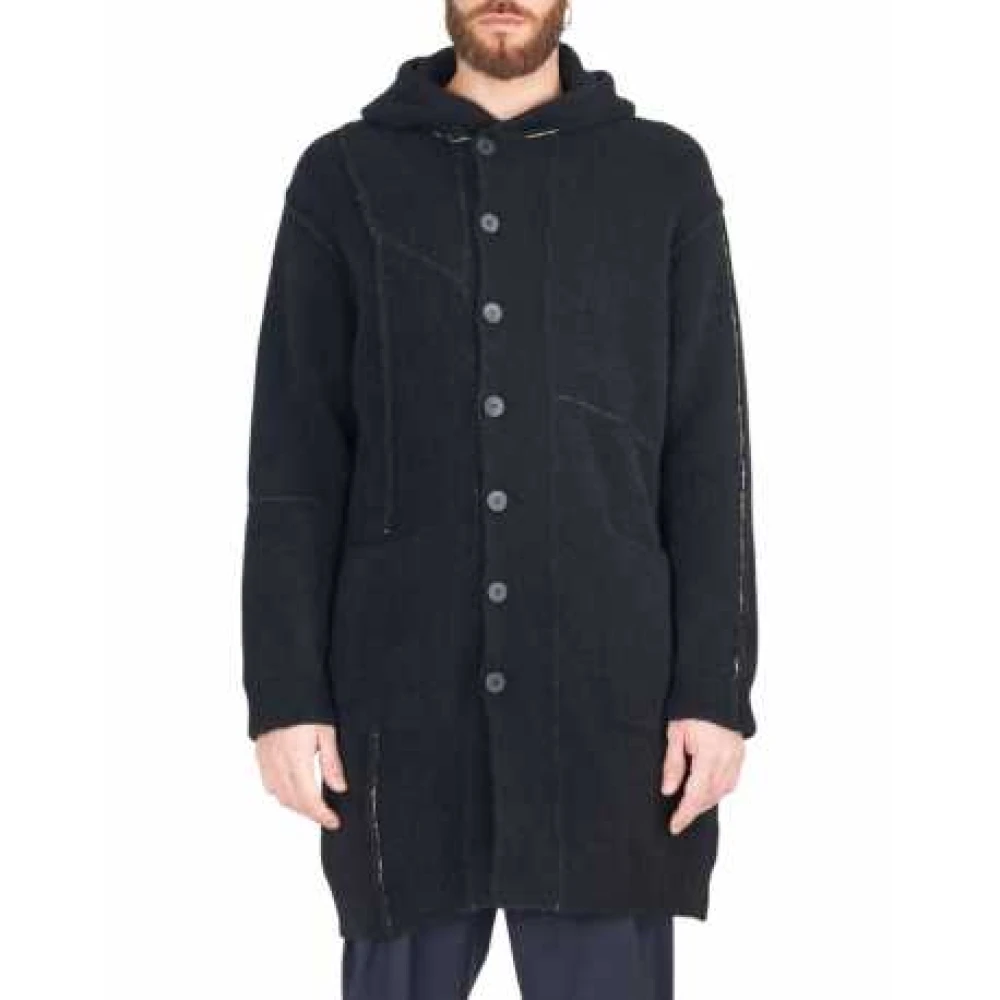 Isabel Benenato Lange Hooded Yak Vest Zwart Black Heren