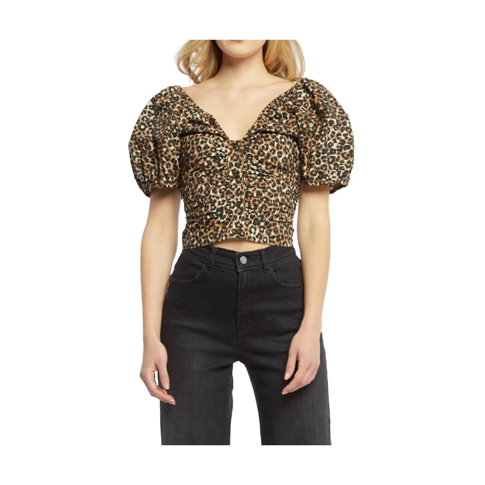 Pinko Bruine Katoenen Tops & T-shirt Brown Dames