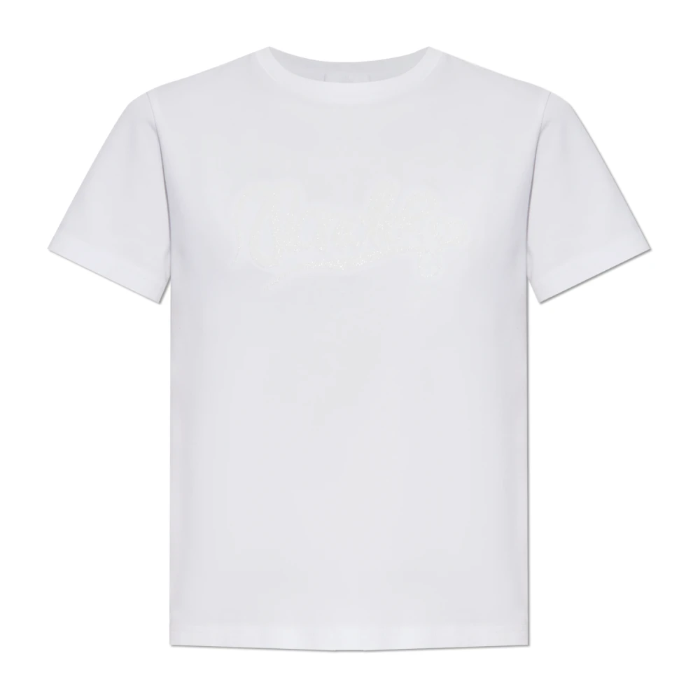 Moncler T-shirt med logotyp White, Dam