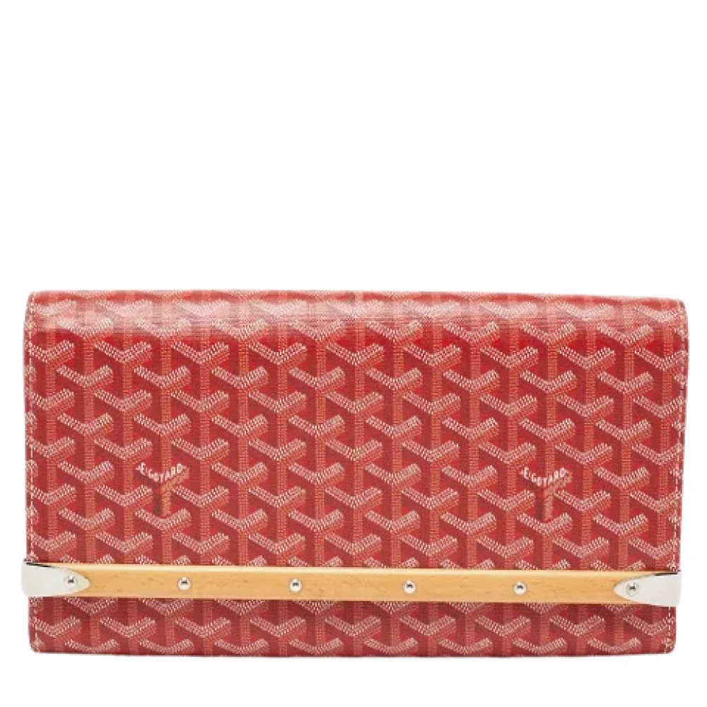 Goyard Vintage Pre-owned Leather clutches Red Dames