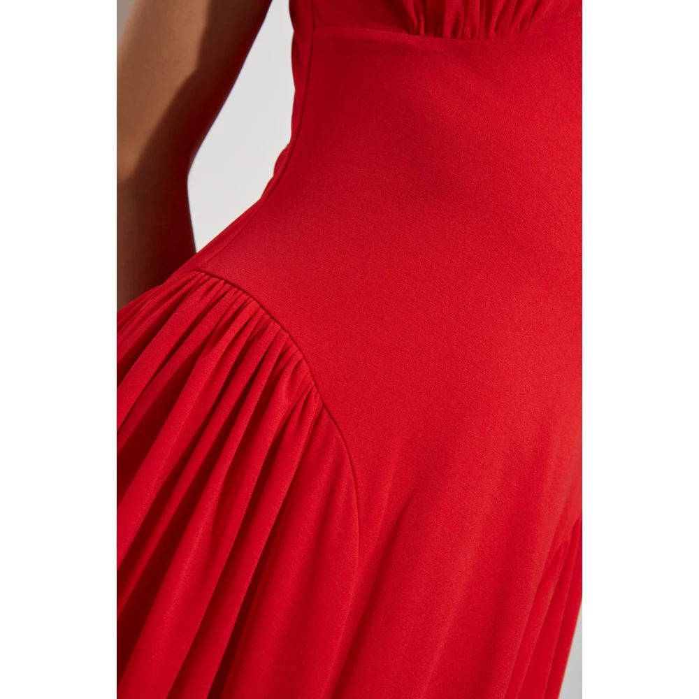 Rotate Birger Christensen Jurk Maxi V-hals Red Dames