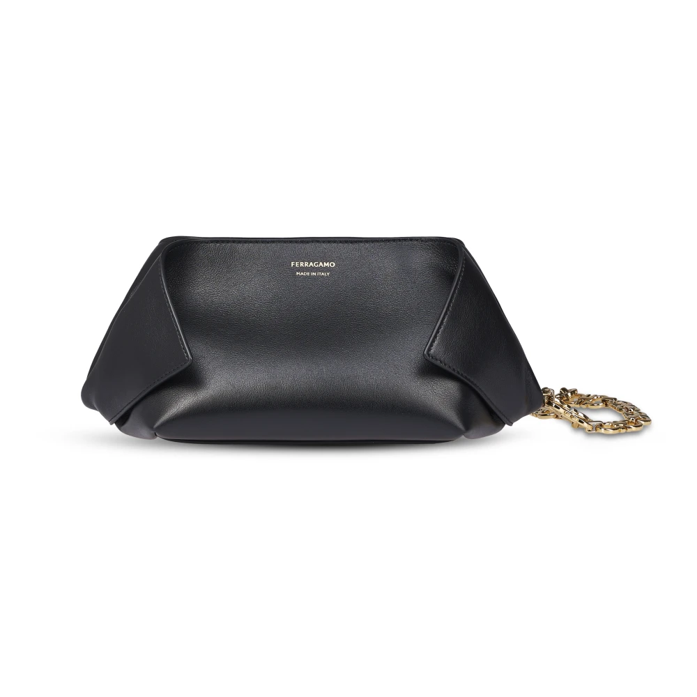 Ferragamo Svart Läderclutch