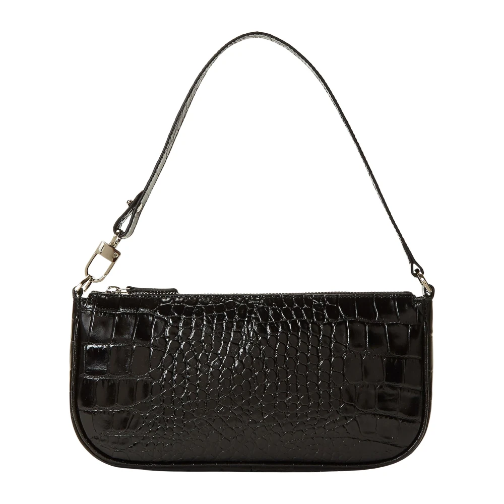 By Far Women's Black Rachel Crocodile Embossed Shoulder Bag - Shoulder Bags - One Size - Bags