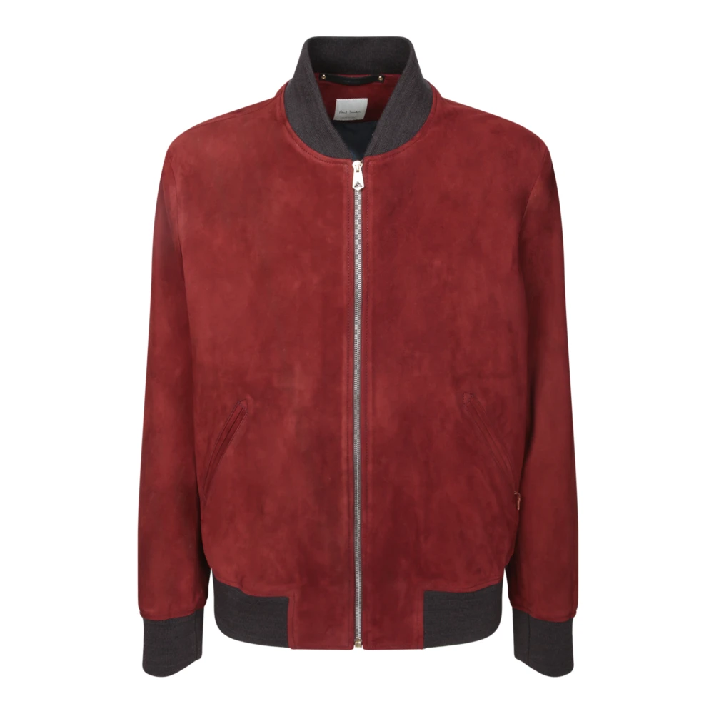 PS By Paul Smith Luxe Suede Bomberjack Red Heren
