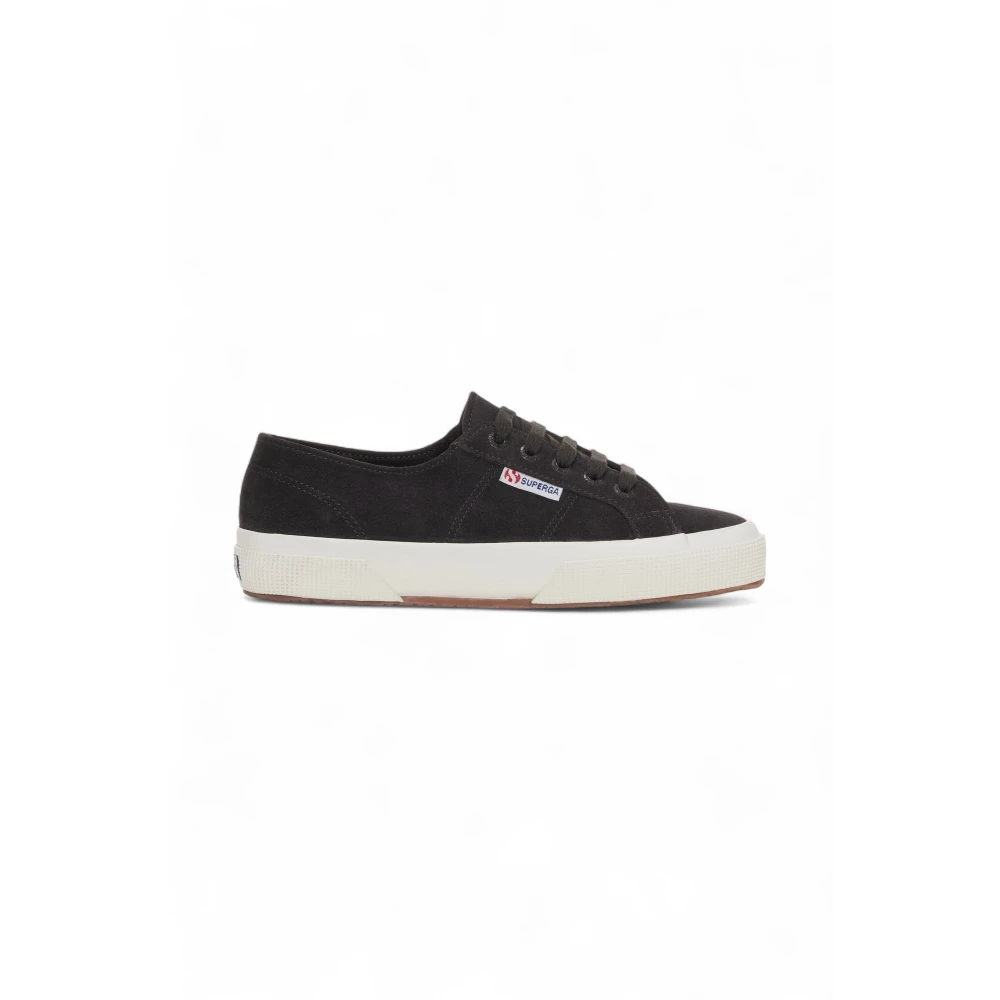 Superga Suède Veters Rubberen Zool Schoen Dames Schoenen Zwart