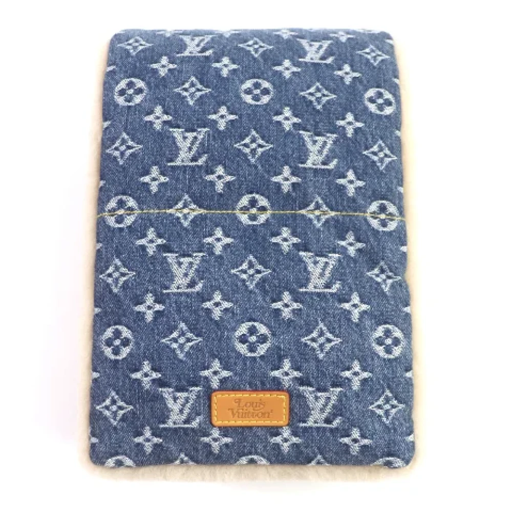 Louis Vuitton Vintage Pre-owned Fabric scarves Blue Heren