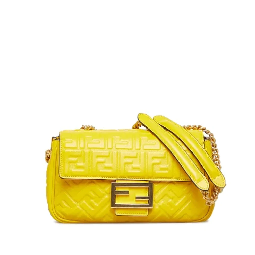 Fendi Vintage Pre-owned Leather fendi-bags Yellow Dames