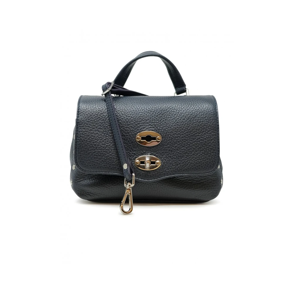 Zanellato Blauwe Leren Handtas Modern Ontwerp Black Dames