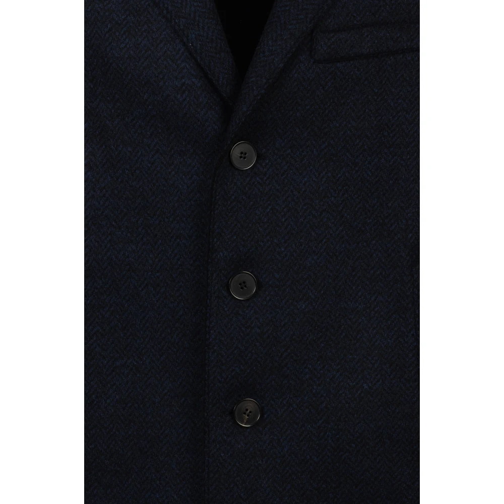 Harris Wharf London Blauwe Herringbone Jassen Blue Heren