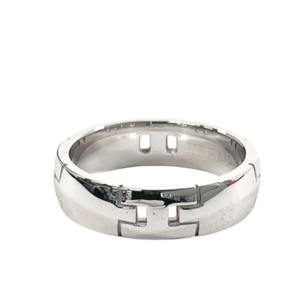 Pre-owned Hermes-ring i solvhvitt gull