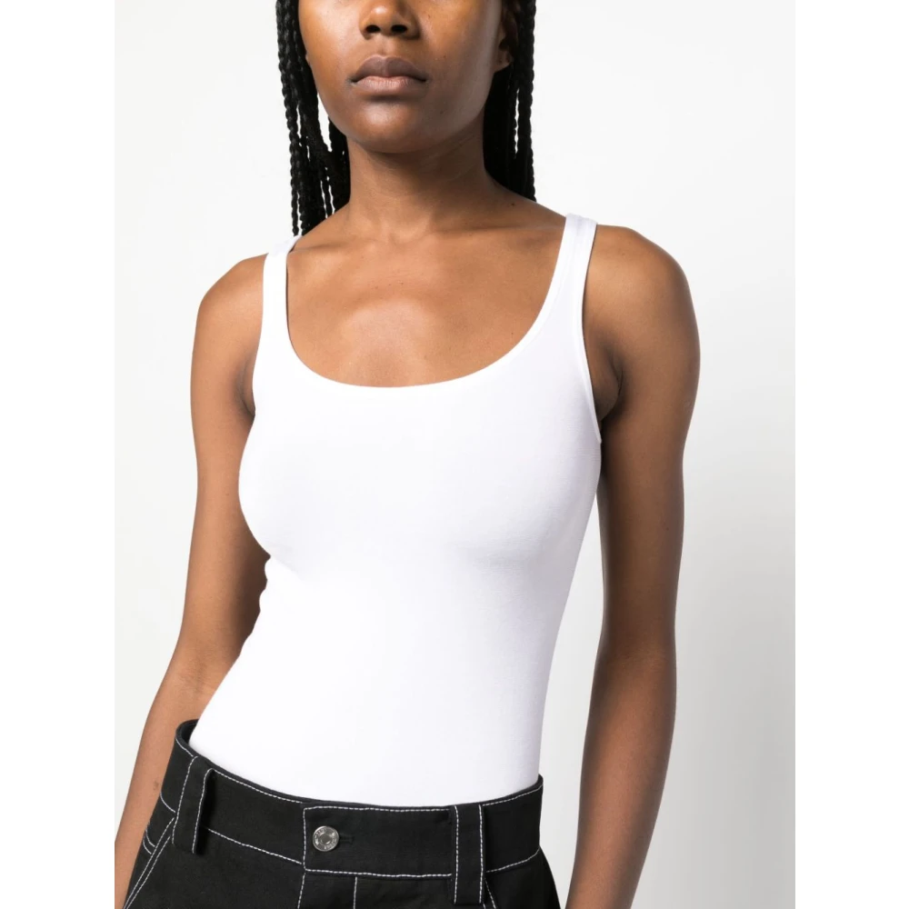Wolford Witte Gebreide Top Hoge Glans Afwerking White Dames
