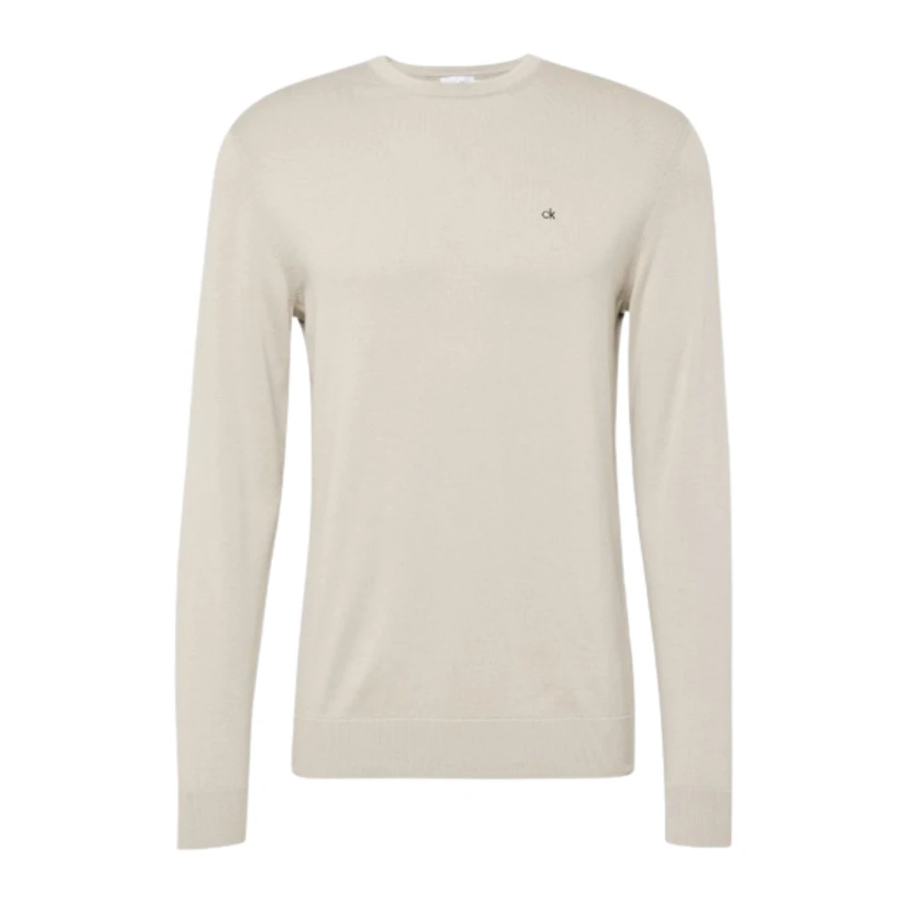 Calvin Klein Zijdeblend trui voor mannen Beige Heren